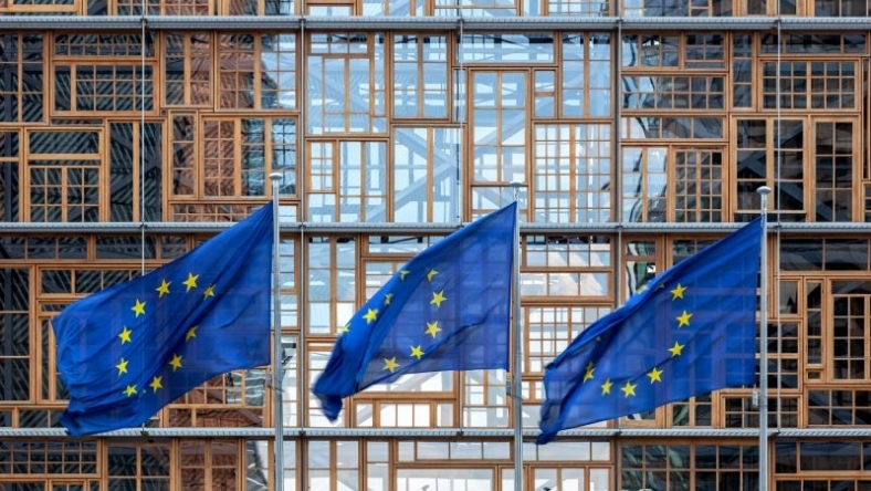 European Union flags flying outside EU institutional building
